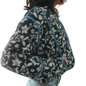 Alter Ego Fashions S Perri Quilted Reversible Jacket Blue Floral Hipster Cottage